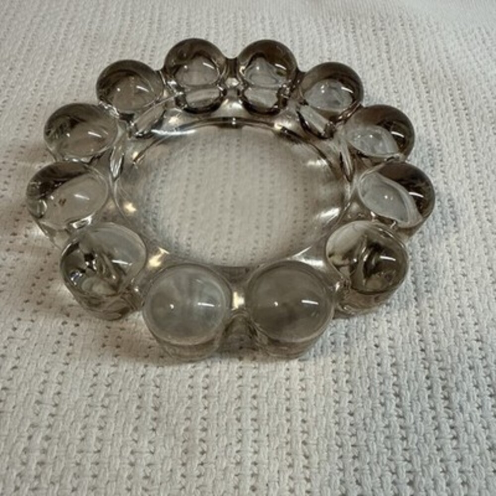 Vintage Anchor Hocking Boopie Bubble Glass Ashtray Clear MCM